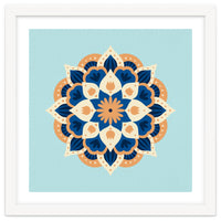 Mandala flower - orange and blue