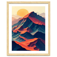 Dramatic Abstract Mountain Sunset Art
