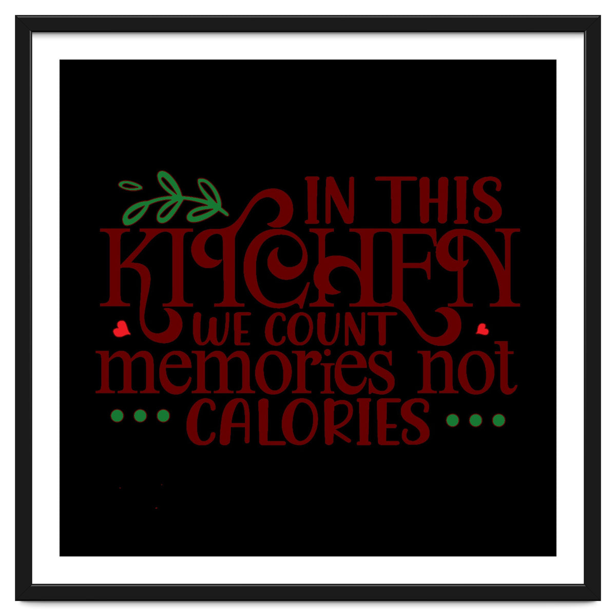 In This Kitchen We Count Memories Not Calories