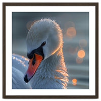 Close Up Of A Swan With Water Droplets