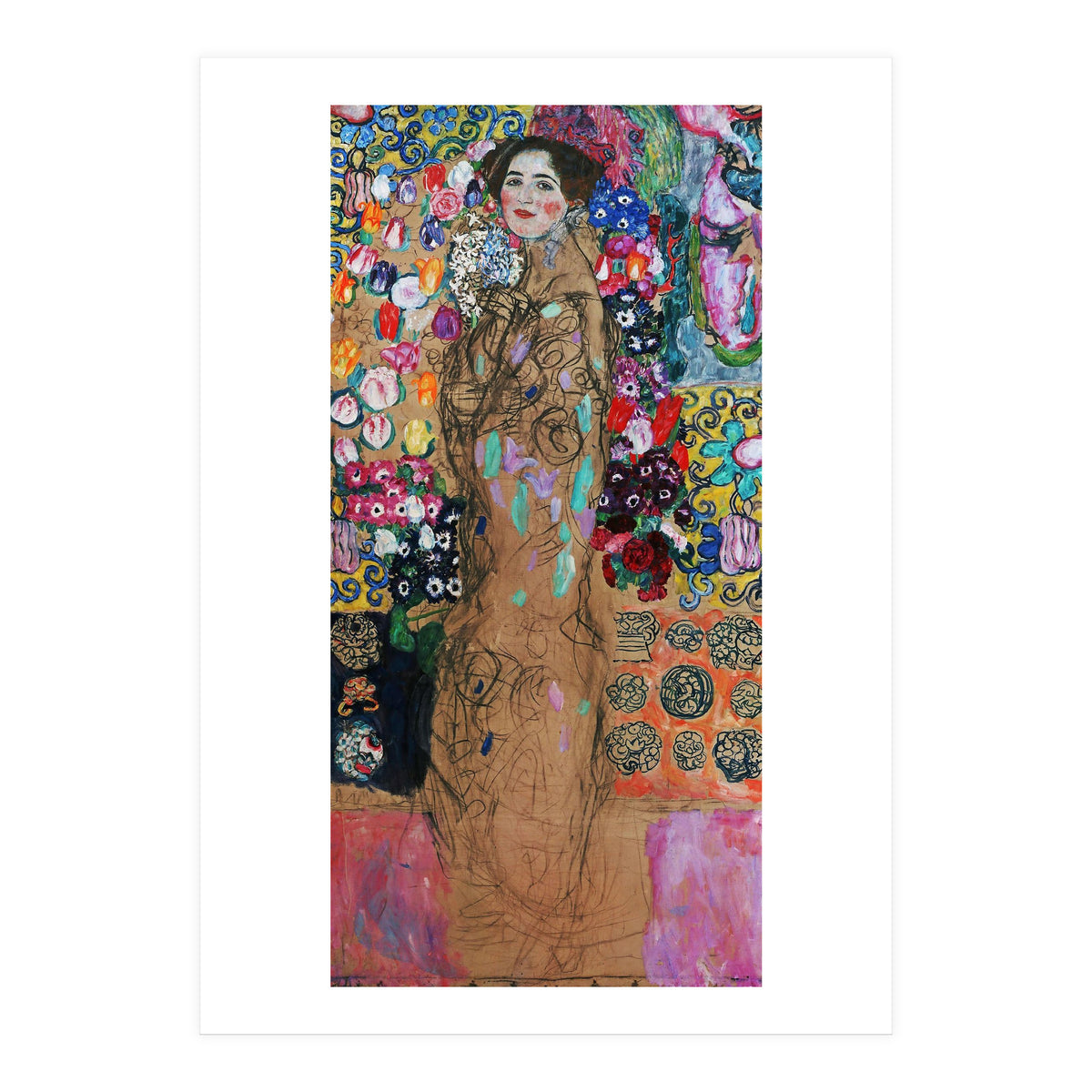 Gustav Klimt / 'Retrato de Maria Munk', 1917, Oil on canvas, 180 x 90 cm. (Print Only)