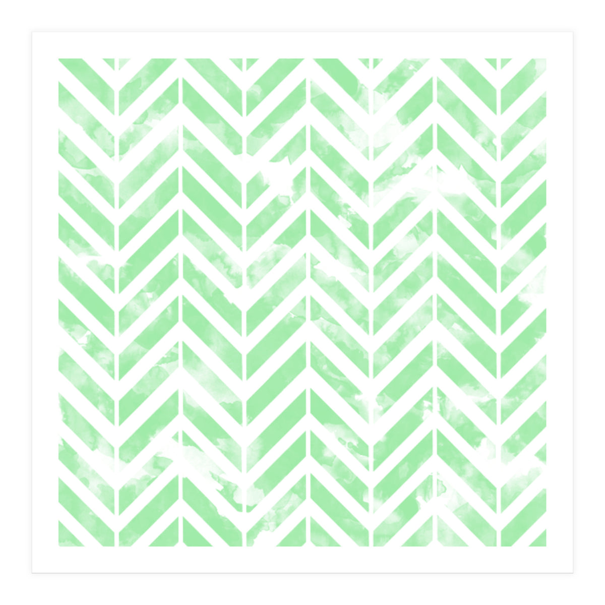 Shabby Green Chevron (Print Only)