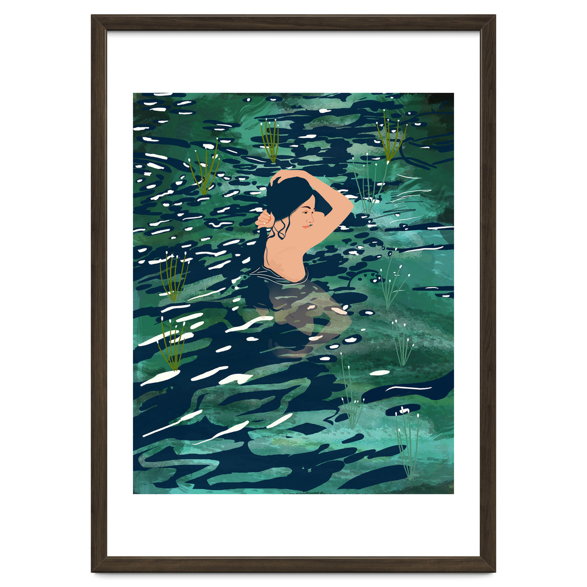 The Birth Of A Lake, Wild Nature Landscape Painting, Bohemian Woman Free Spirit