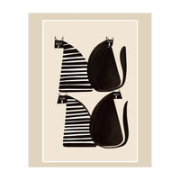Minimalist Cats In Black And White (Print Only)