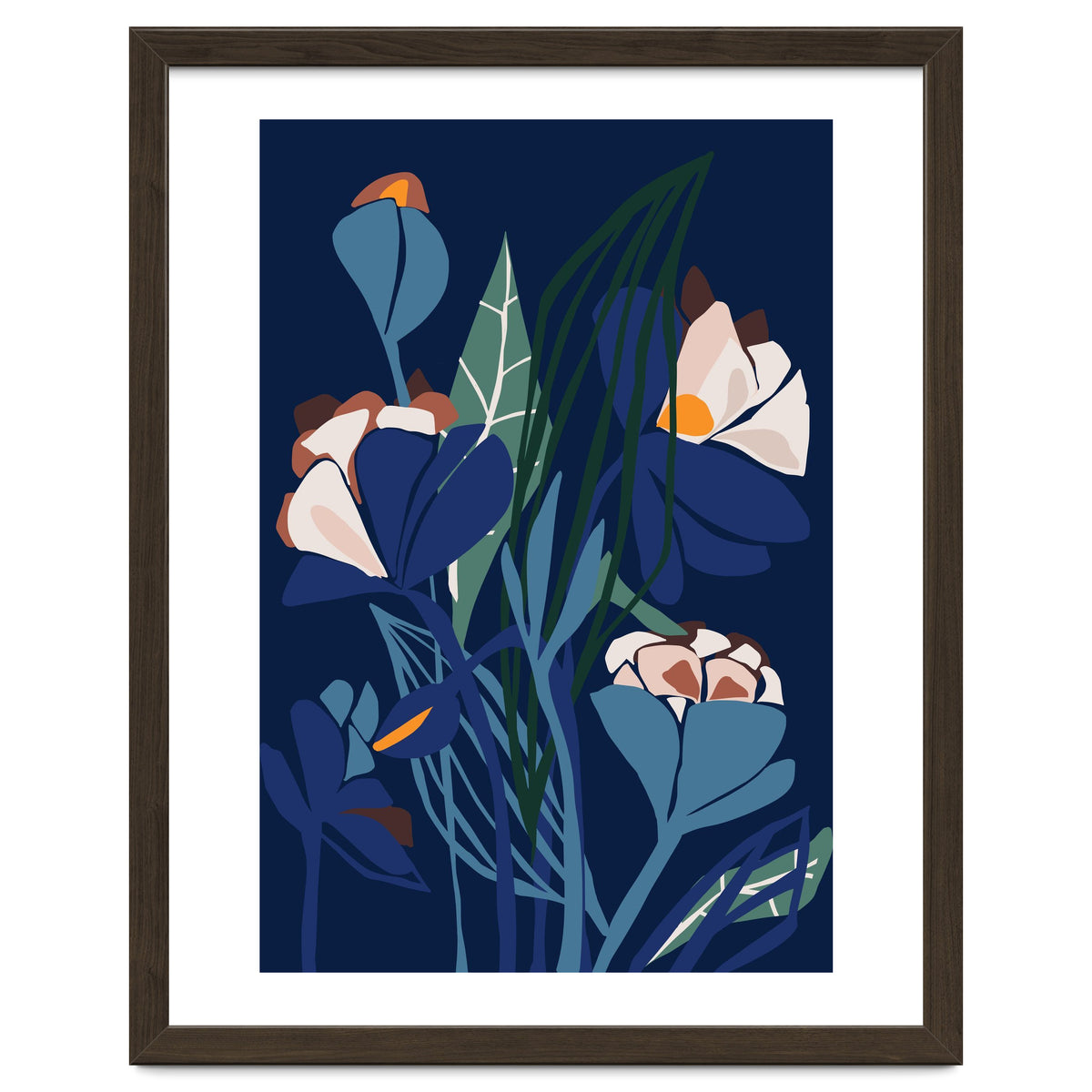 Florals At Night – Modern Illustration