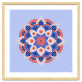 Mandala flower - blue and coral thumbnail