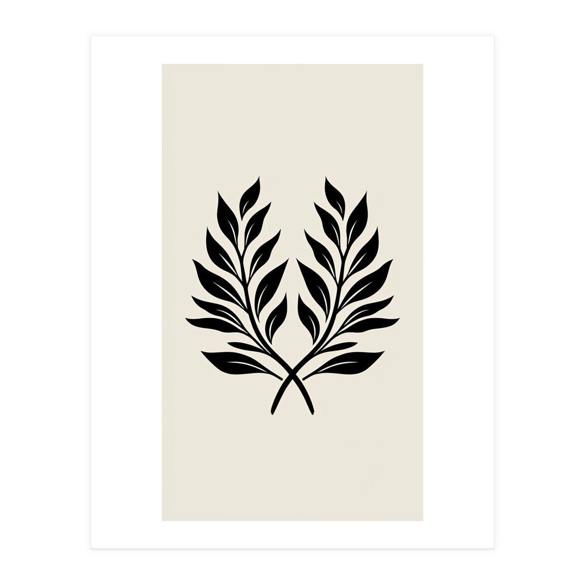 Minimalist Laurel Wreath: Botanical Line Art (Print Only)
