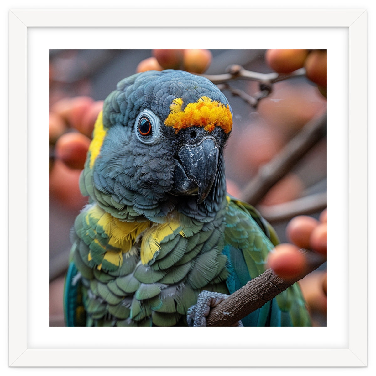 Yellow Headed Amazon Parrot Close Up Portrait