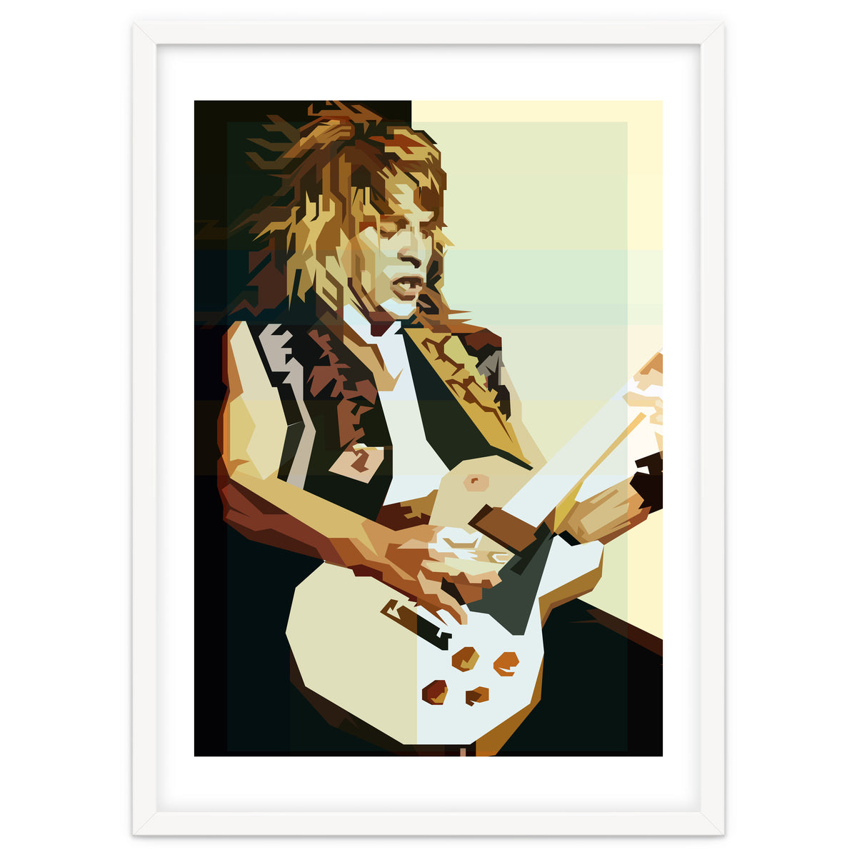 Randy Rhoads Metal Guitarist Retro Illustration