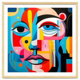 CUBIST HARMONY,  face, the essence of Cubist inspiration in a fragmented vibrant spectrum. thumbnail