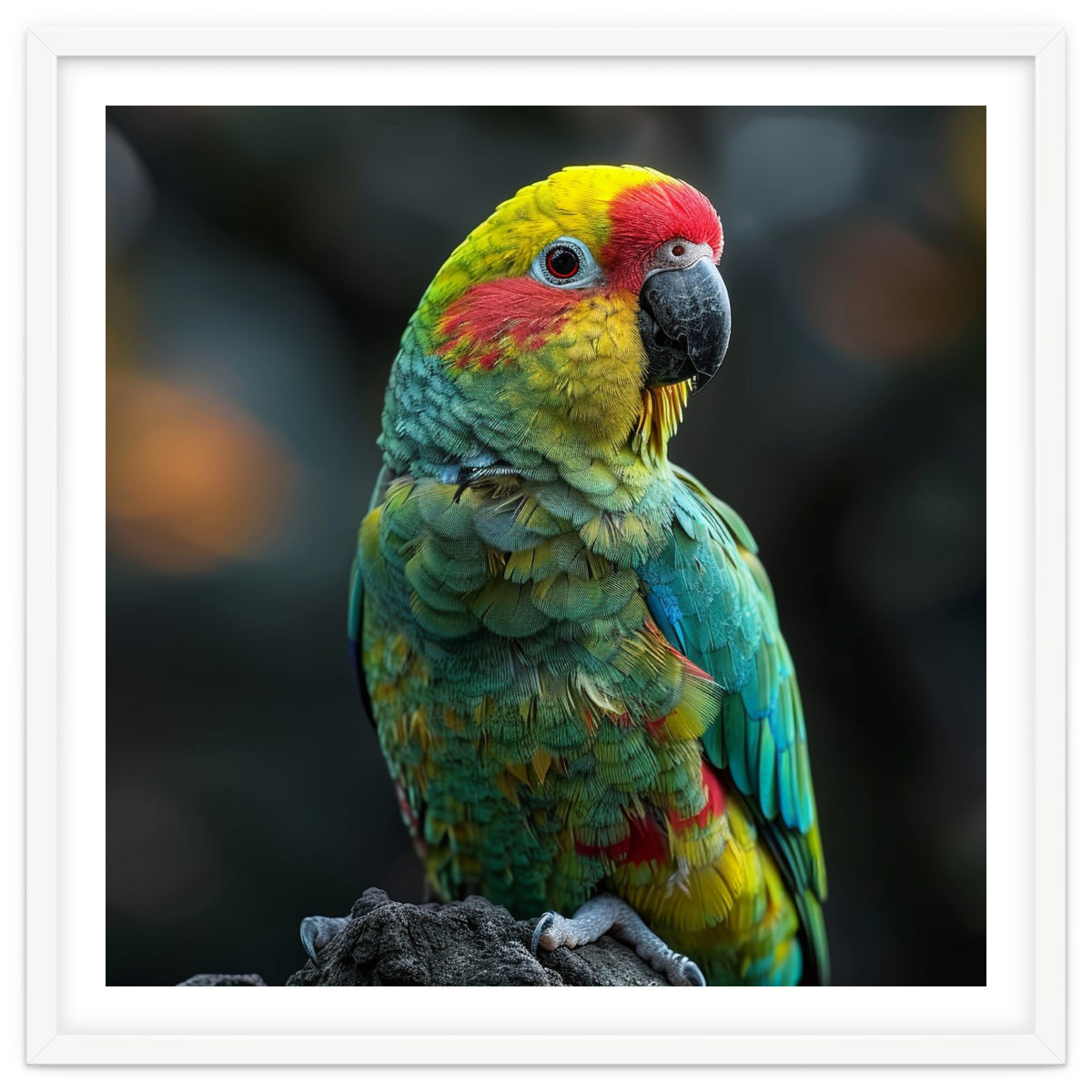 Vibrant Amazon Parrot Perched On A Branch