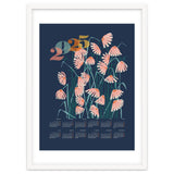 calendar 2025 Linocut flowers blue thumbnail