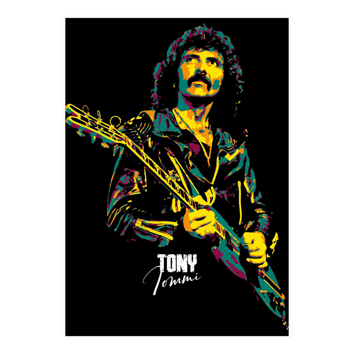 Tony Iommi Musician Legend in Pop Art (Print Only)