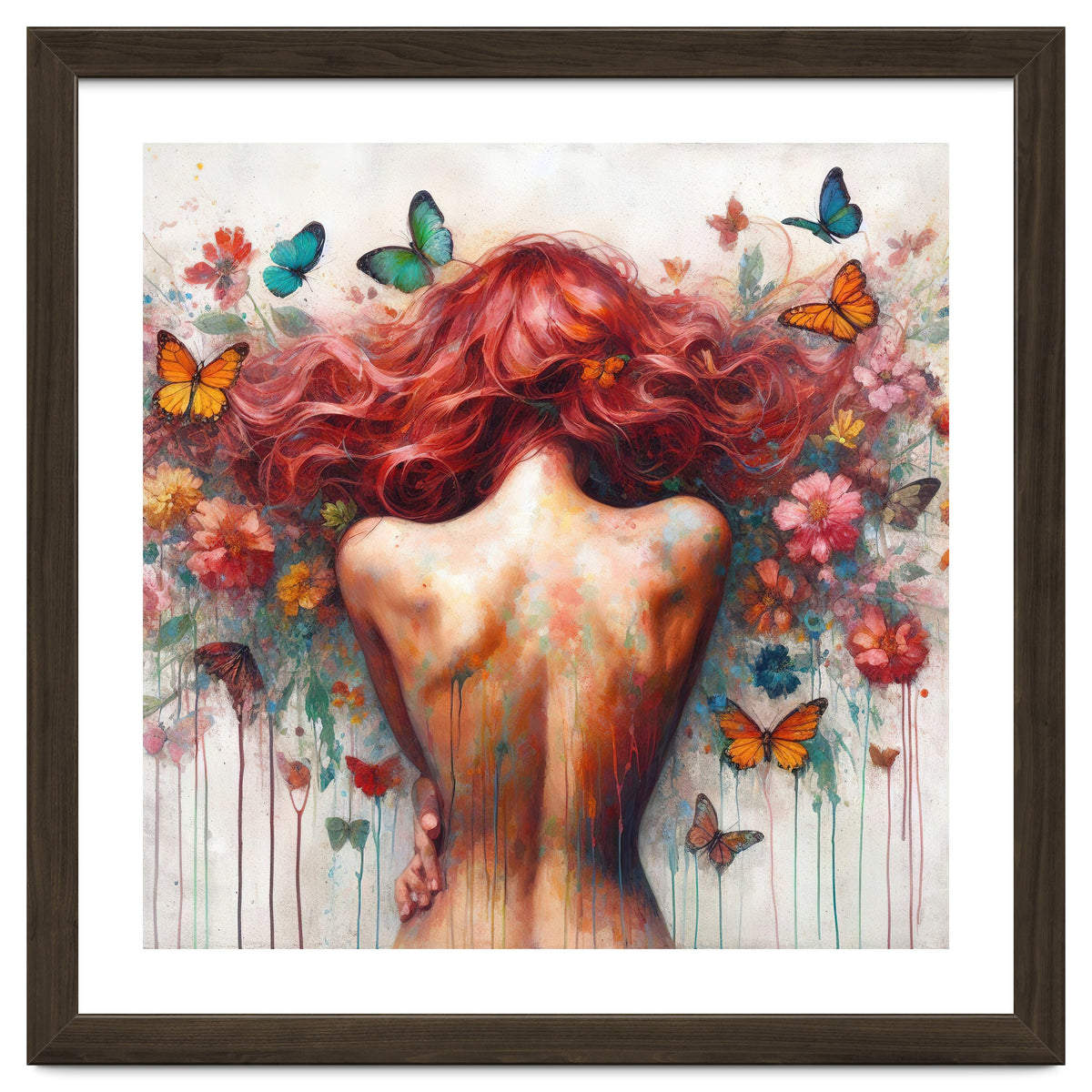 Wild Red Hair Butterfly Back