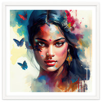 Azure Butterflies Hindu Portrait