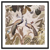 Vintage Sepia Exotic Peacocks Jungle thumbnail