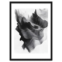 Abstract Black And White Wavy Lines Forming Organic Shapes