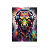 Dragon In Headphones Music (Print Only)