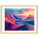 Vibrant Abstract Mountain Landscape at Sunset thumbnail