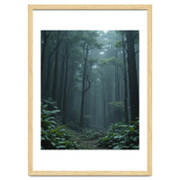 Ethereal Misty Forest in the Rain