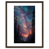 Magical Milky Way Night Sky over Pine Forest Silhouette Art thumbnail