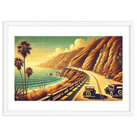 Vintage Coastal Road Journey Poster