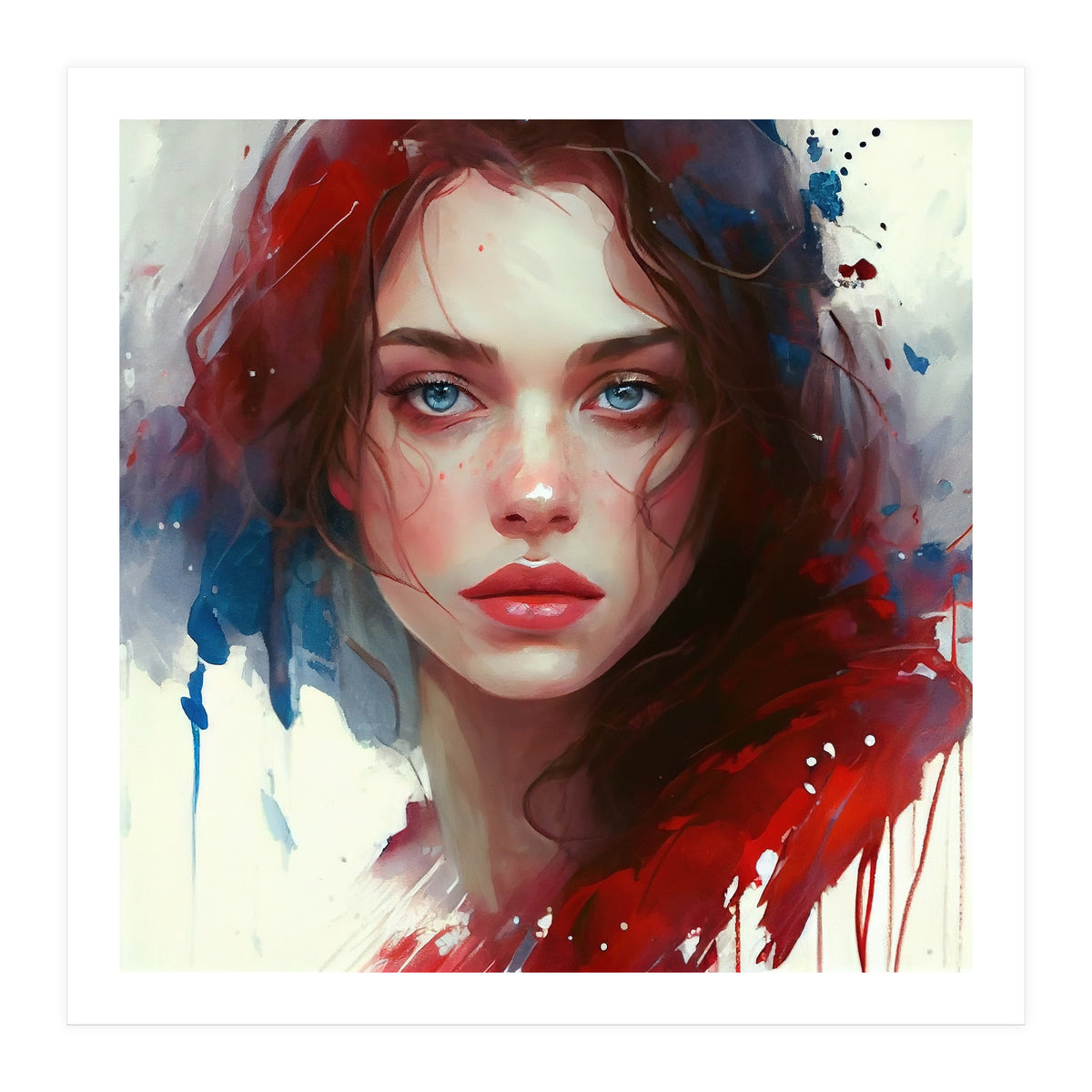 Modern Fairy Tale Blue Eyed Portrait (Print Only)