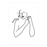 Eternally Connected, Abstract Line Art Love, Sketch Drawing Minimal, Eclectic Human Couple Connection Minimalism Concept (Print Only) thumbnail