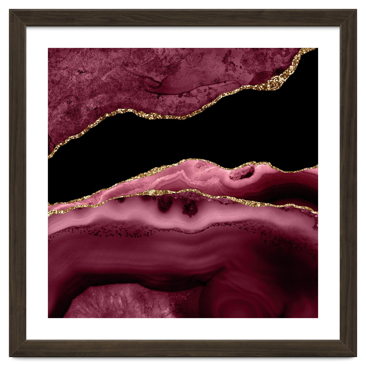 Burgundy & Gold Agate Texture 13