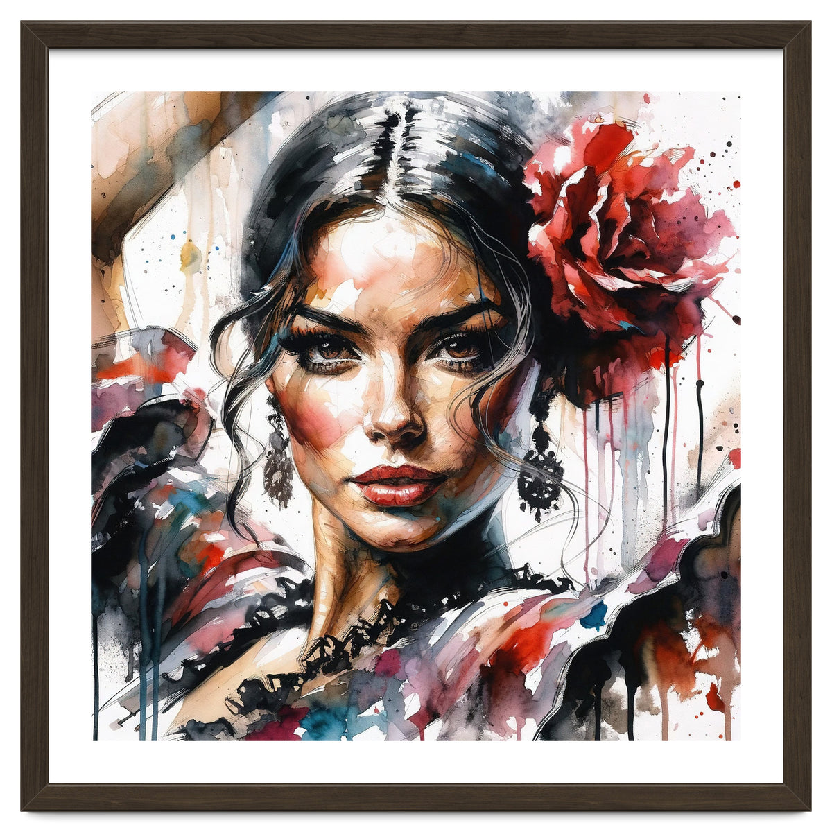 Watercolor Flamenco Dancer #2