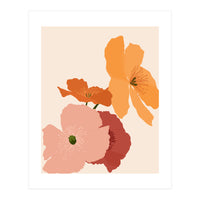 Autumn Wildflowers, Botanical Illustration Vintage Classy, Bohemian Floral Blossom Plants Bloom, Pastel Flowers Garden Nature (Print Only)