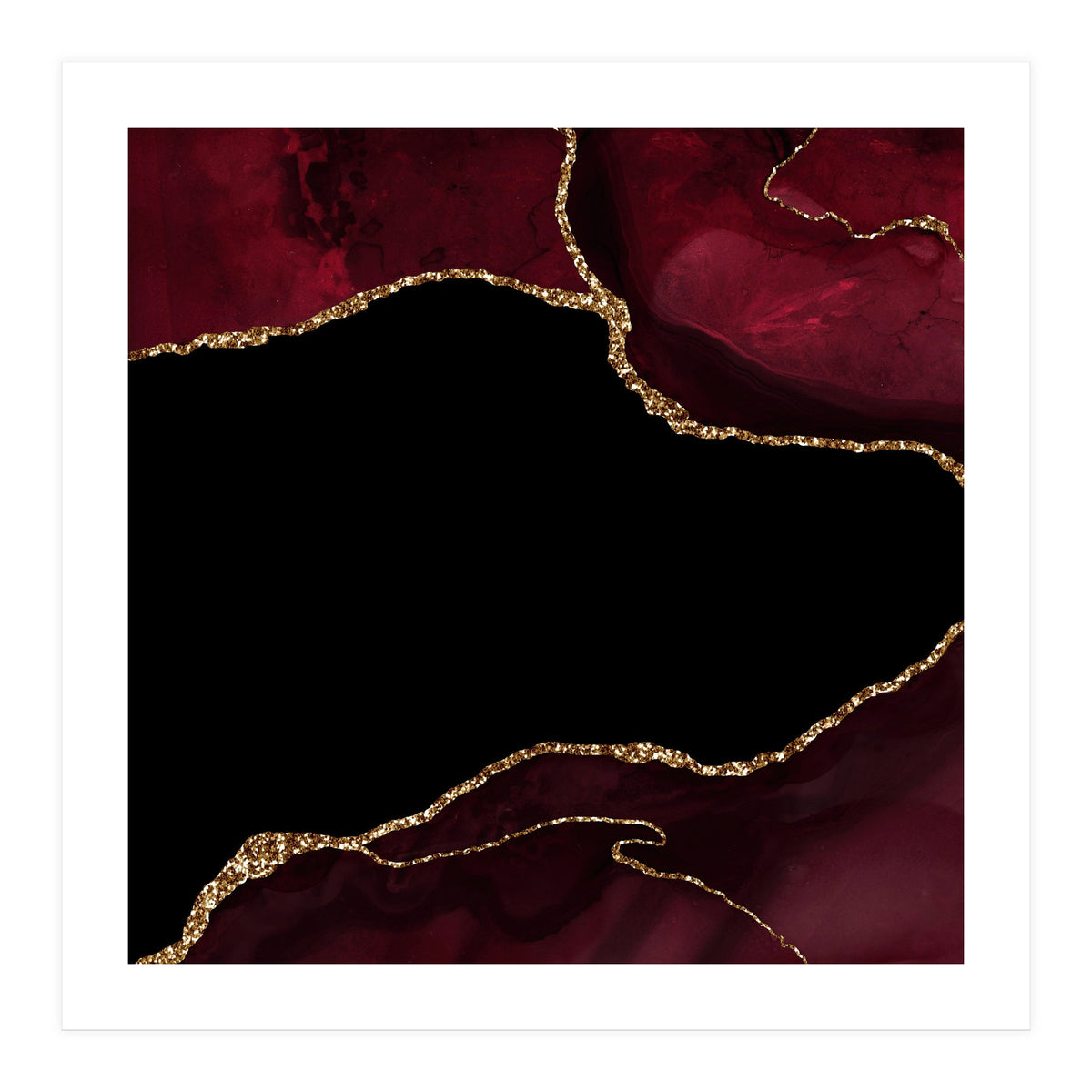 Burgundy & Gold Agate Texture 04  (Print Only)