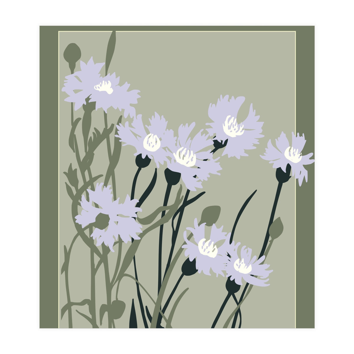 Flower Market Lisboa Cornflower (Print Only)