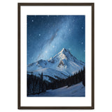 Majestic Snow-Capped Mountain Peak Under a Brilliant Starry Night Sky thumbnail