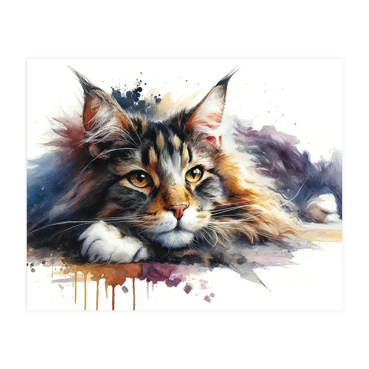Maine Coon Resting Portrait (Print Only)
