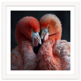 Two Flamingos Together Showing Affection thumbnail