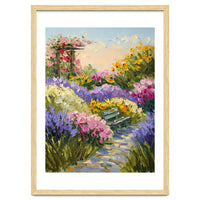 Serene Summer Garden Path Oil Painting