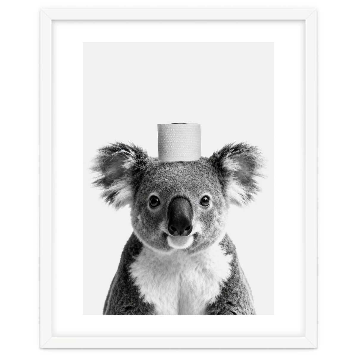 Koala, Toilet Paper Crown, Cute Animal Bathroom Art