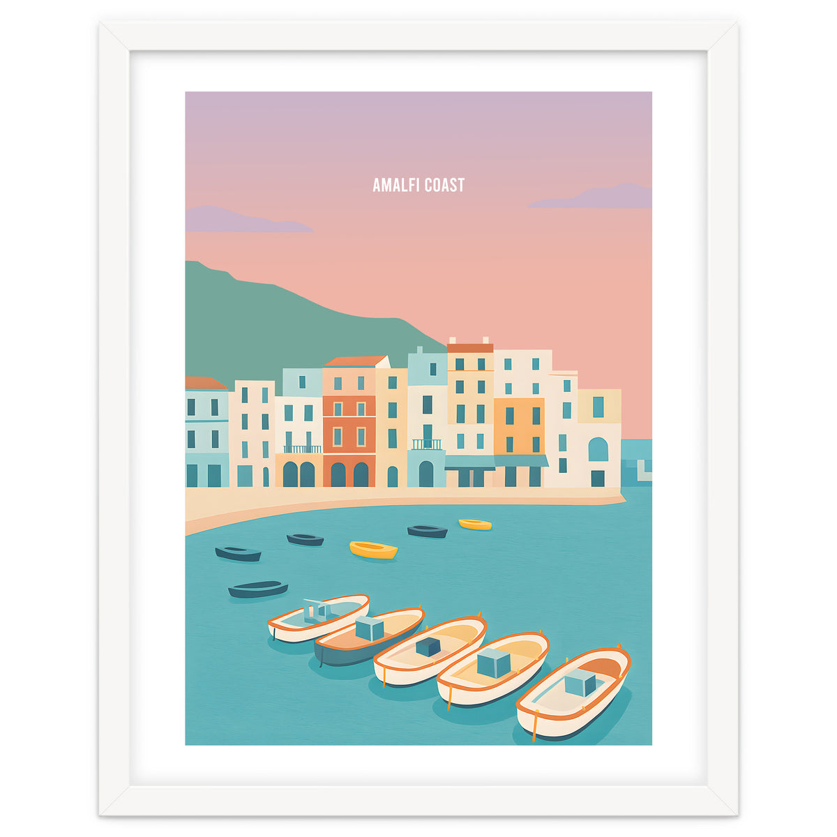 Amalfi Coast Italy Travel Postcard