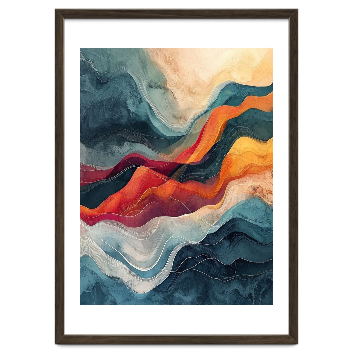 Abstract Flowing Mountain Landscape