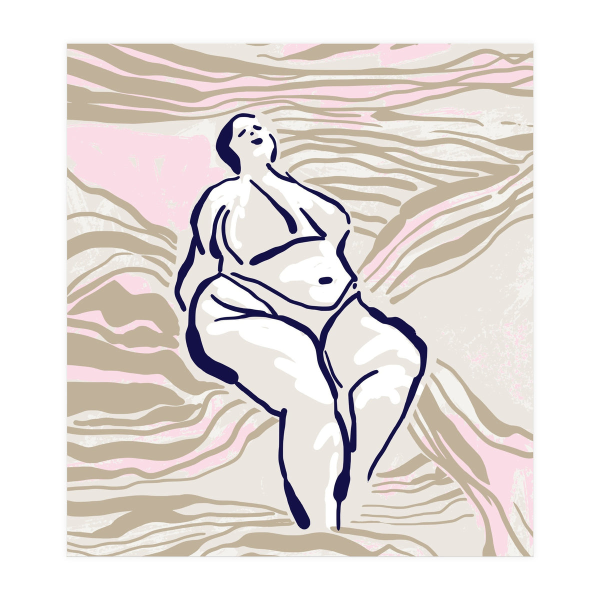 Follow the lines Serene woman in the water (Print Only)