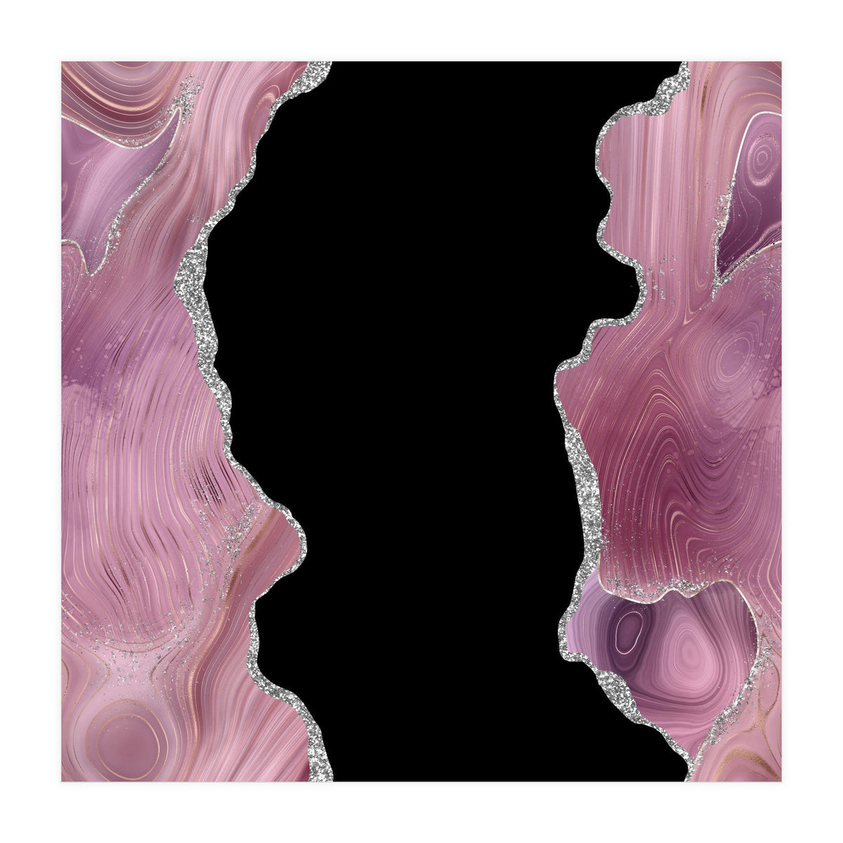 Mauve & Silver Agate Texture 02  (Print Only)