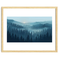 Misty Evergreen Forest: Moody Atmospheric Landscape