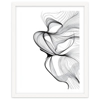 Abstract Black And White Swirls And Lines Flowing Art