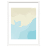 Mellow, Abstract Powder Blue Pastel Pearl Painting, Modern Simple Minimal Waves