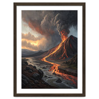 Dramatic Volcanic Eruption Landscape Art