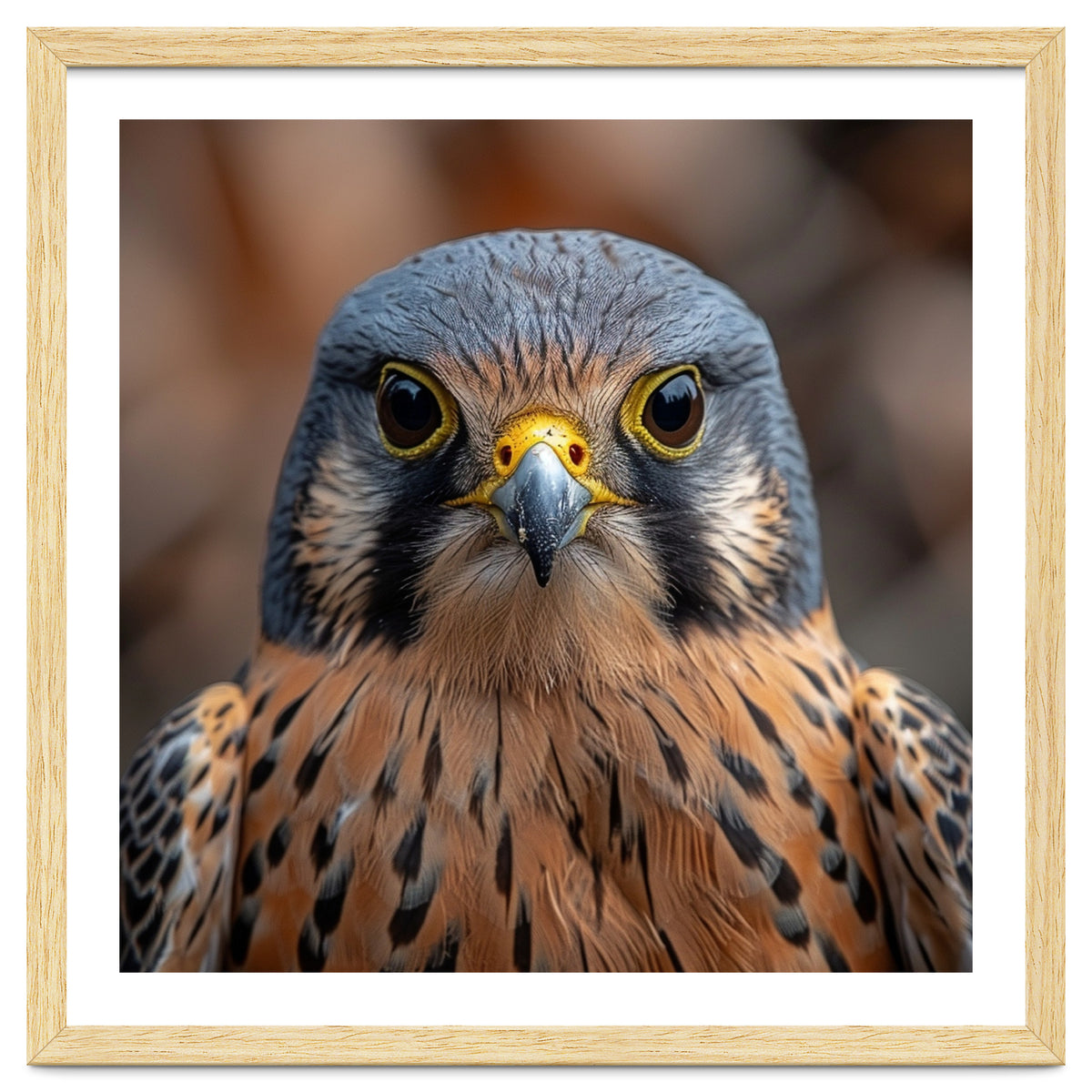 Close Up Kestrel Falcon Bird Portrait Majestic