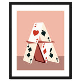 A House Made Of Cards, Relationship Concept Painting, Illustration Playing Cards, Spade Heart Eclectic Bohemian Contemporary thumbnail