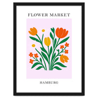 Hamburg Flower Market - Vibrant Modern Folk Art Print