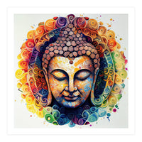 Rainbow Mandala Buddha Portrait (Print Only)